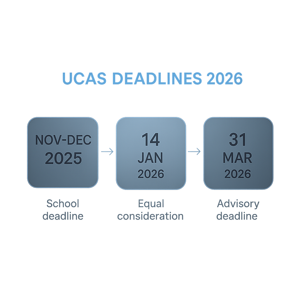 Timeline of UCAS referee and application deadlines for the 2026 entry cycle