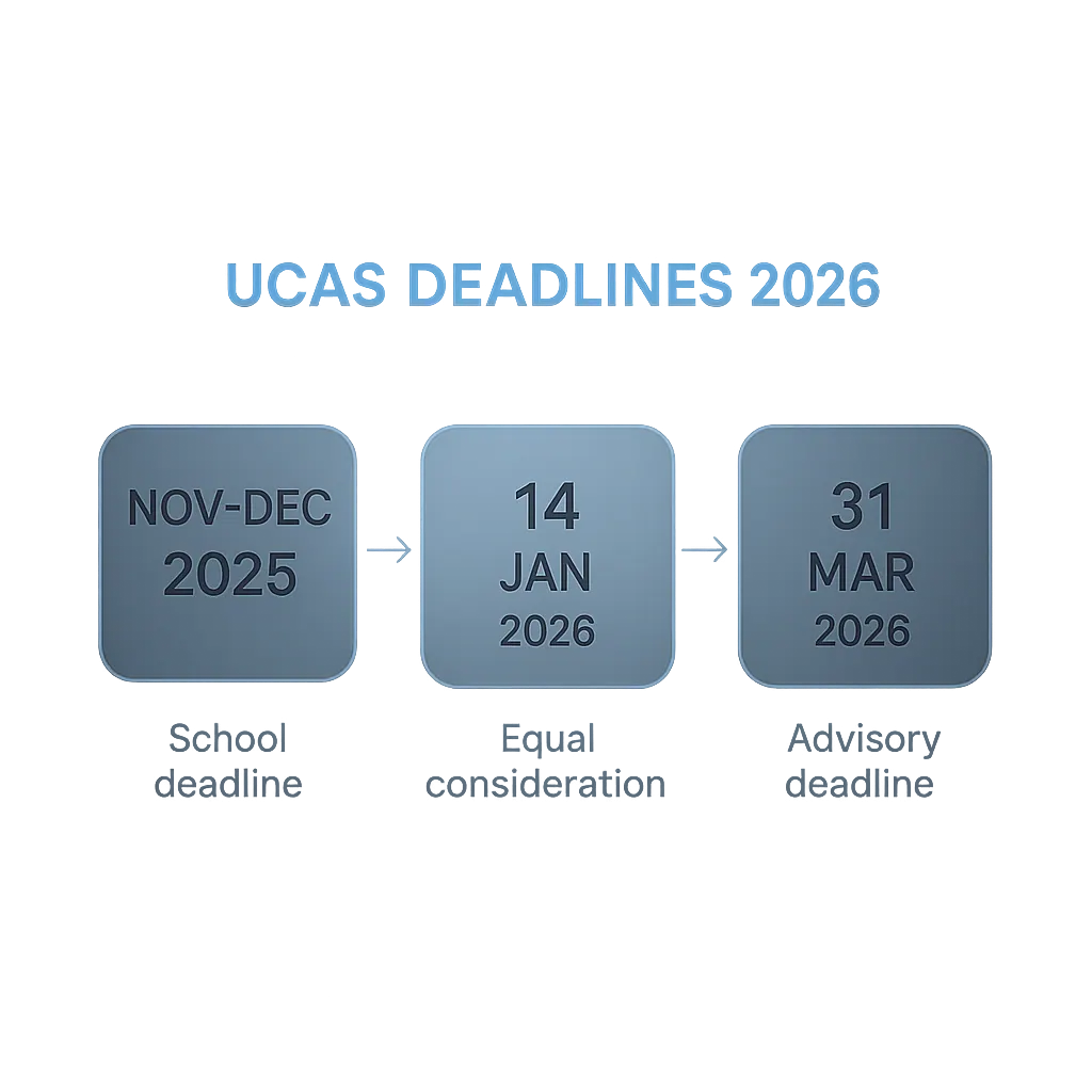 Timeline of UCAS referee and application deadlines for the 2026 entry cycle